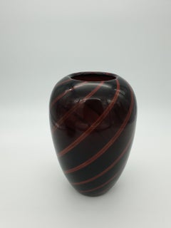 Modern Black and Red Murano Glass Vases by Cenedese, Early 2000s