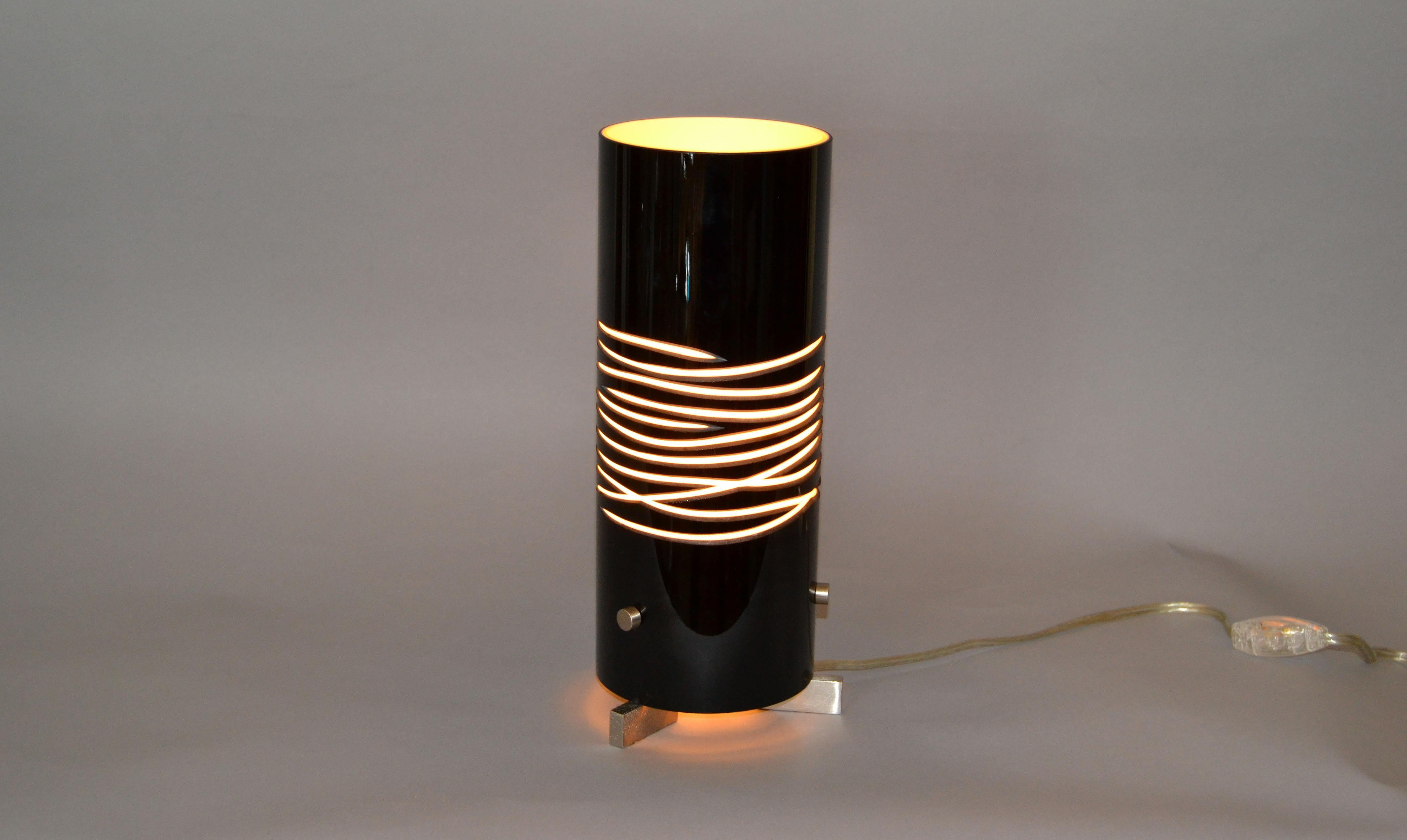 Modern Black and Sand Hand Blown Oggetti Luce Dune Due Table Lamp by Simona In Good Condition For Sale In Miami, FL