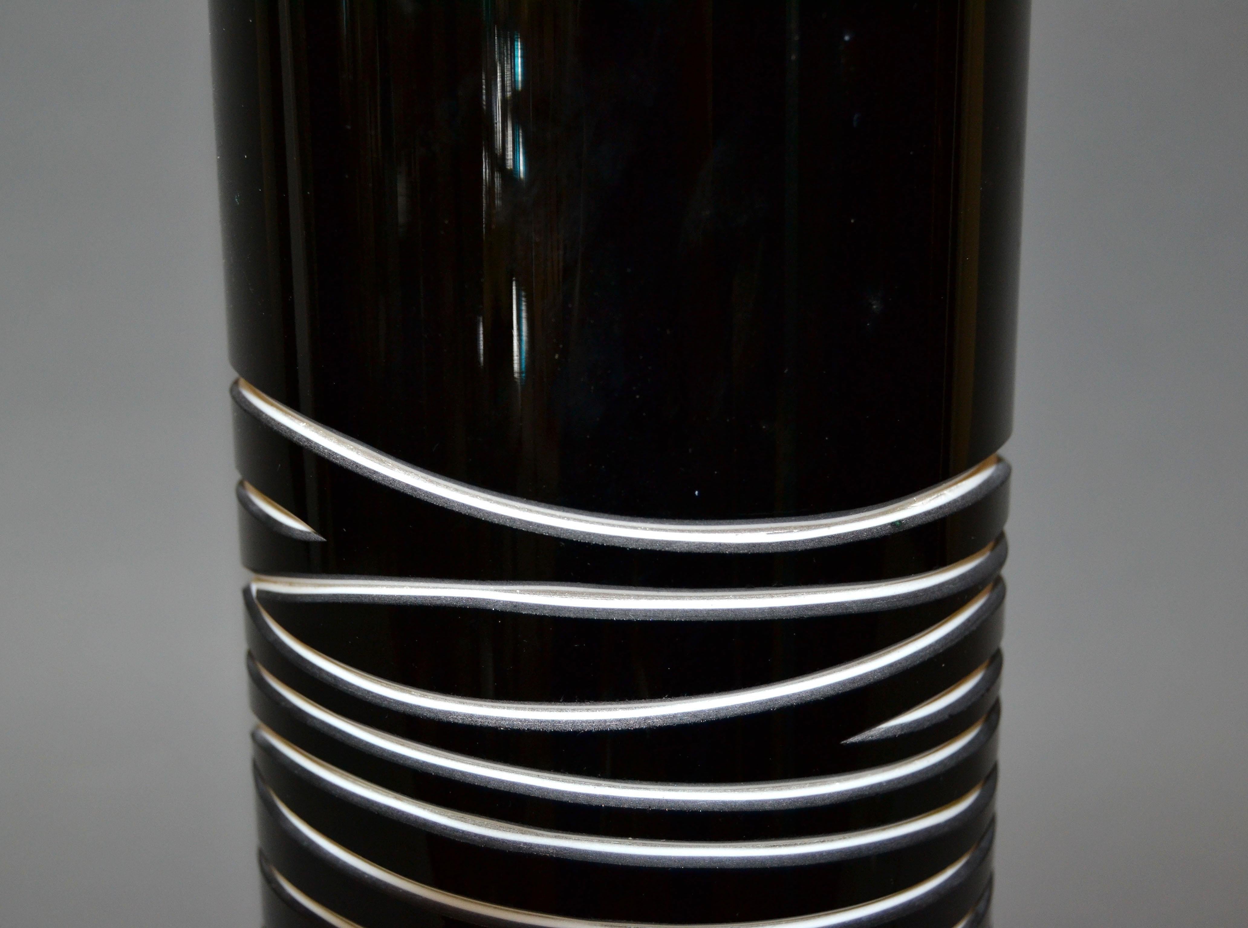 Late 20th Century Modern Black and Sand Hand Blown Oggetti Luce Dune Due Table Lamp by Simona For Sale