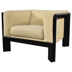 Vintage Modern Black and White Cube Club Lounge Chair Metropolitan Furniture Co.