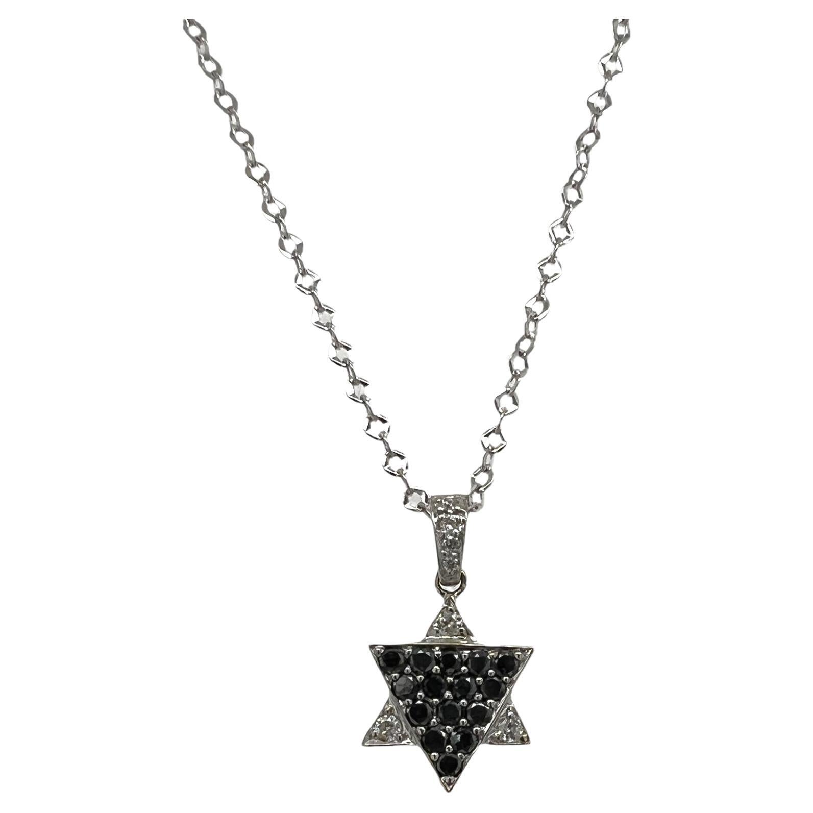 Black Starr and Frost White and Black Diamond Star Medallion Pendant