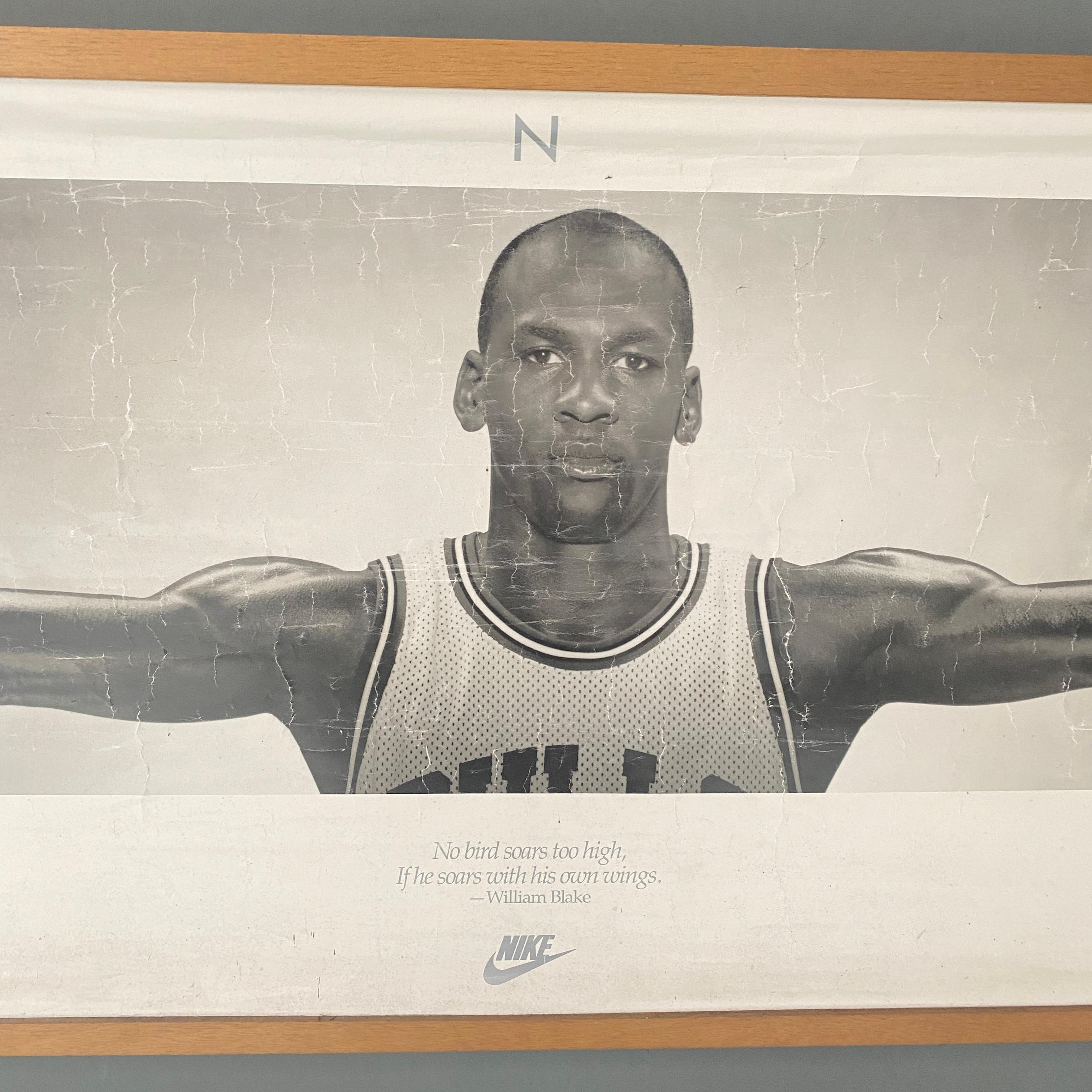 Modern Black and White Michael Jordan Poster by NIKE, 1990s In Good Condition In MIlano, IT