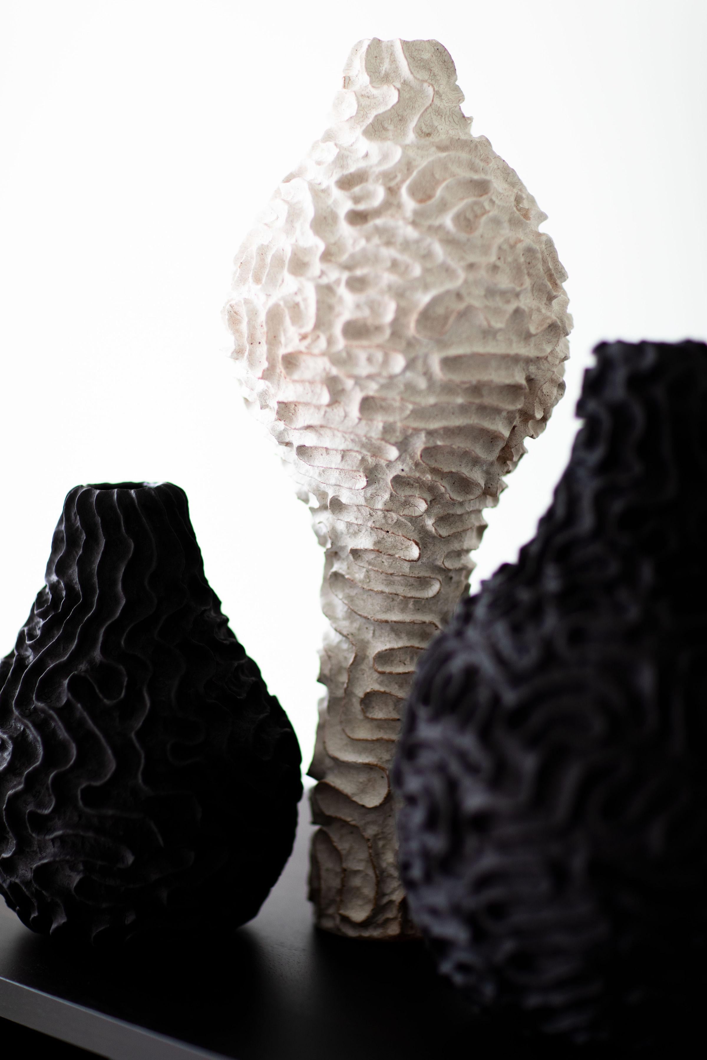 Contemporary Modern Black and White Vases by Suzy Goodelman for Craft Associates Furniture For Sale