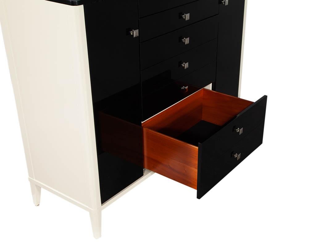 Modern Black and White Wardrobe Cabinet Chest 4