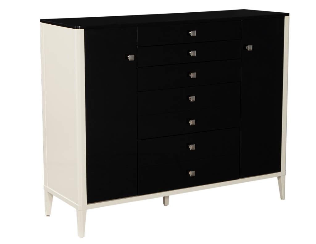 Modern Black and White Wardrobe Cabinet Chest In Excellent Condition In North York, ON