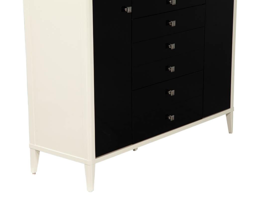Contemporary Modern Black and White Wardrobe Cabinet Chest