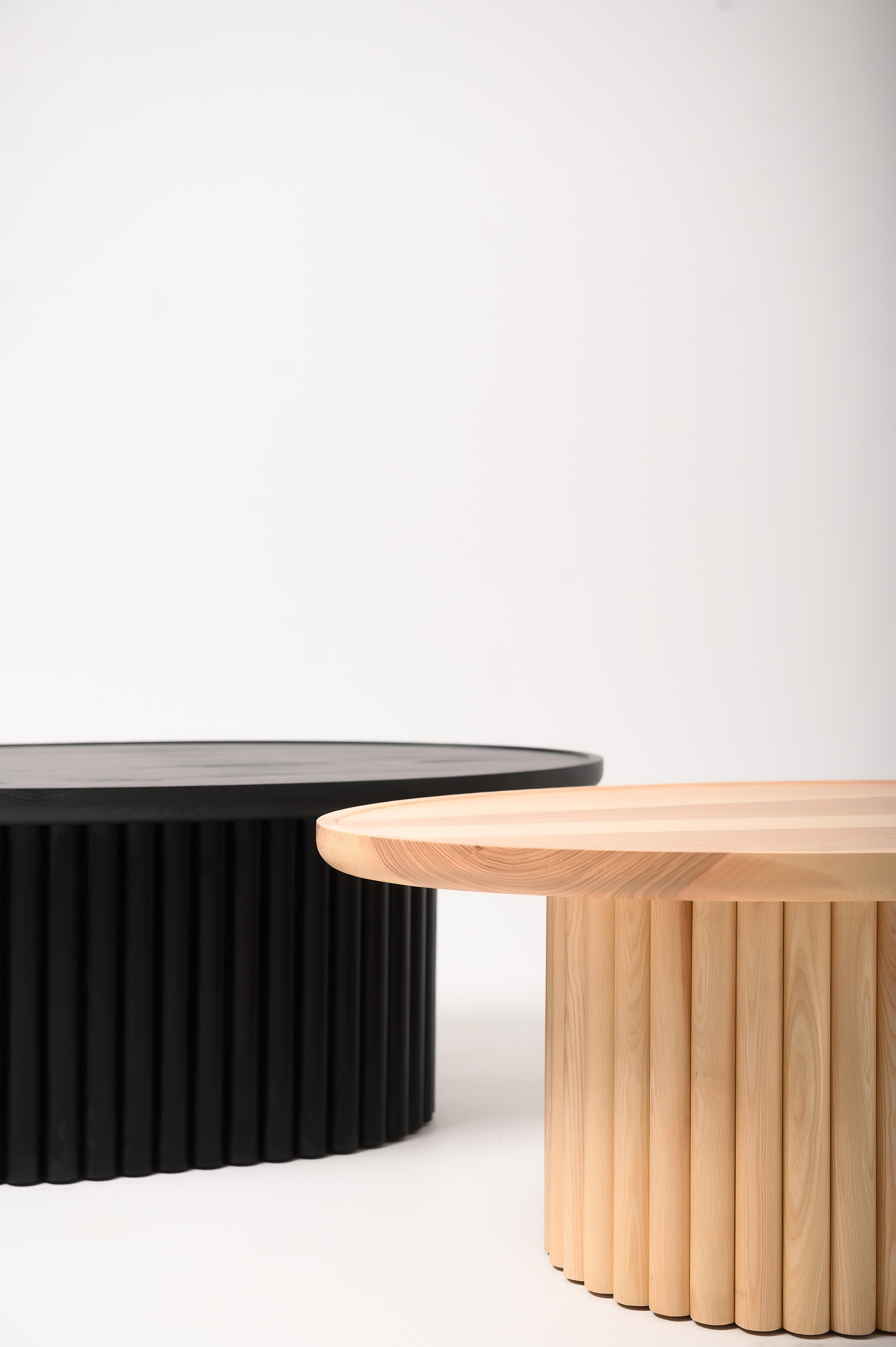 Modern Black Ash Solid Wood Coffee Table For Sale 4