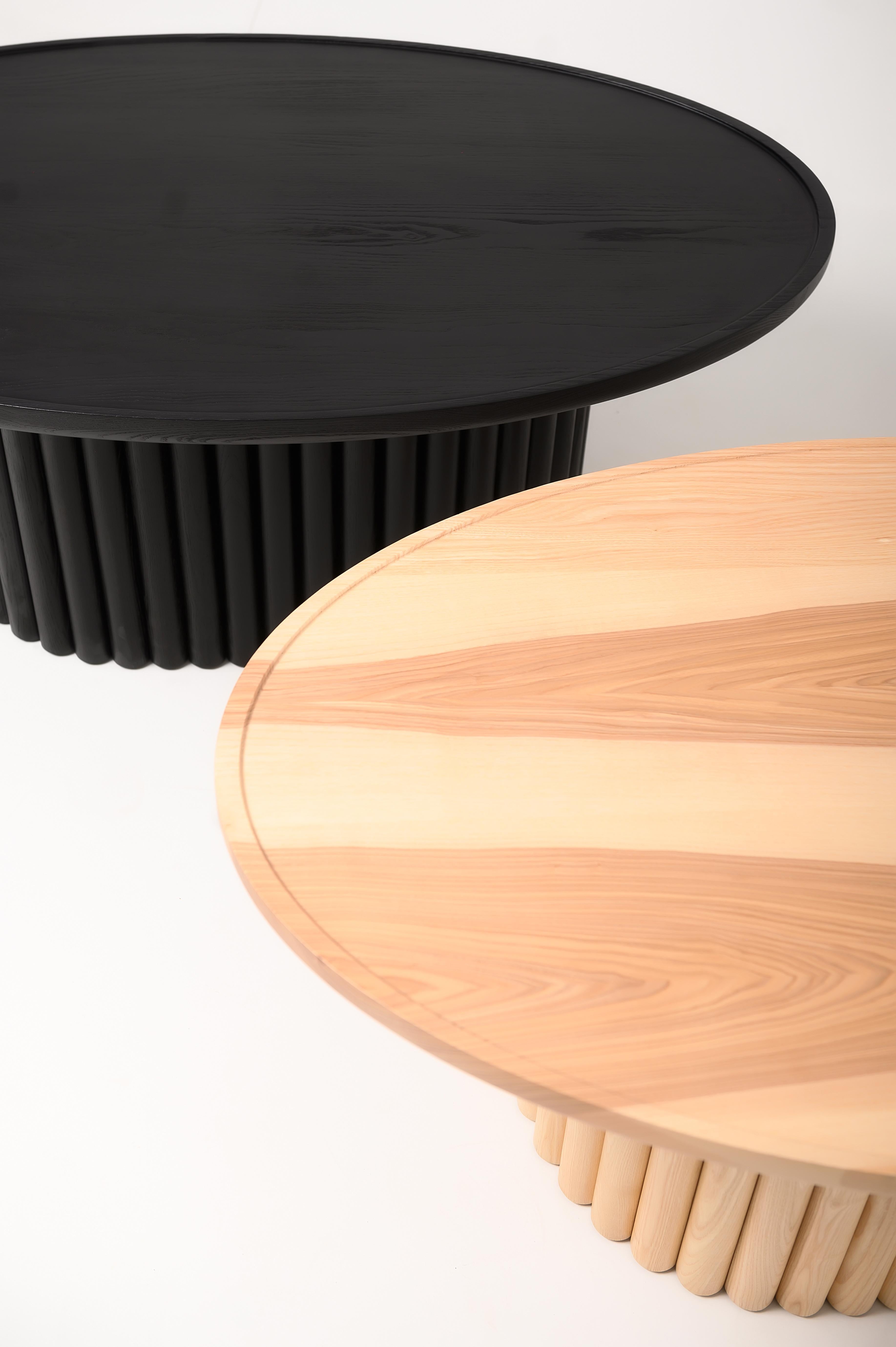 Modern Black Ash Solid Wood Coffee Table For Sale 5