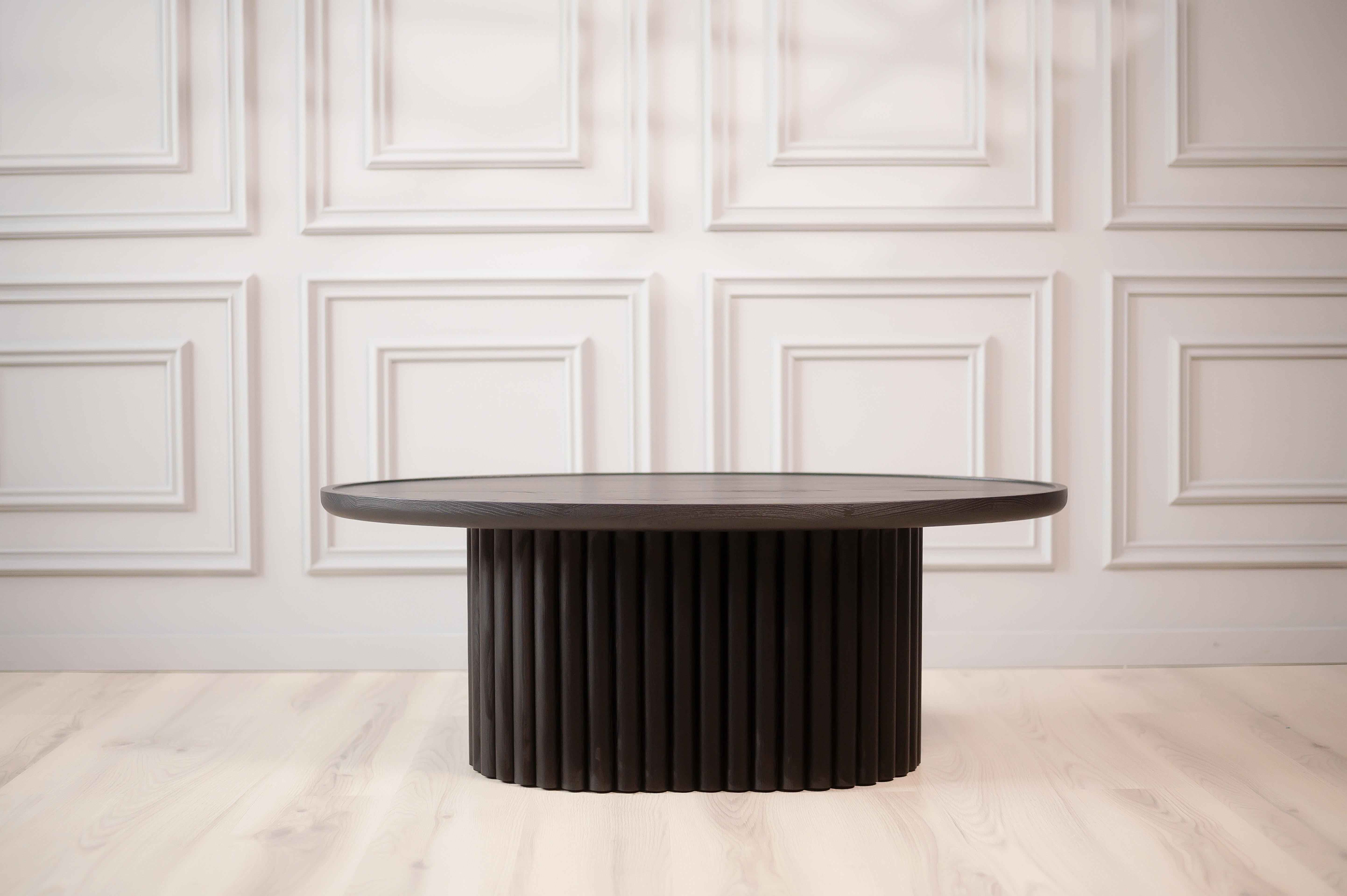 Modern Black Ash Solid Wood Coffee Table For Sale 8