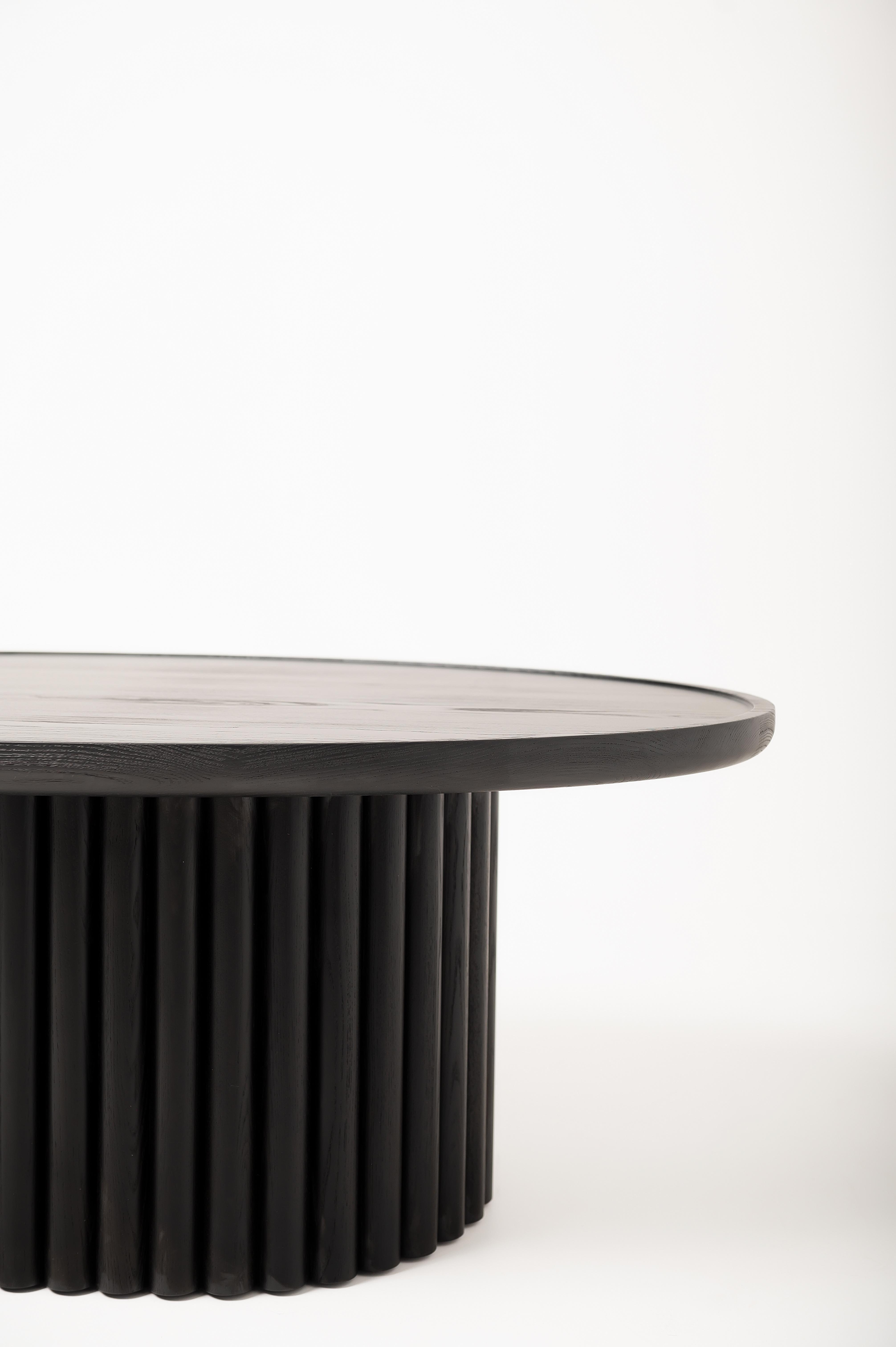 Modern Black Ash Solid Wood Coffee Table For Sale 1