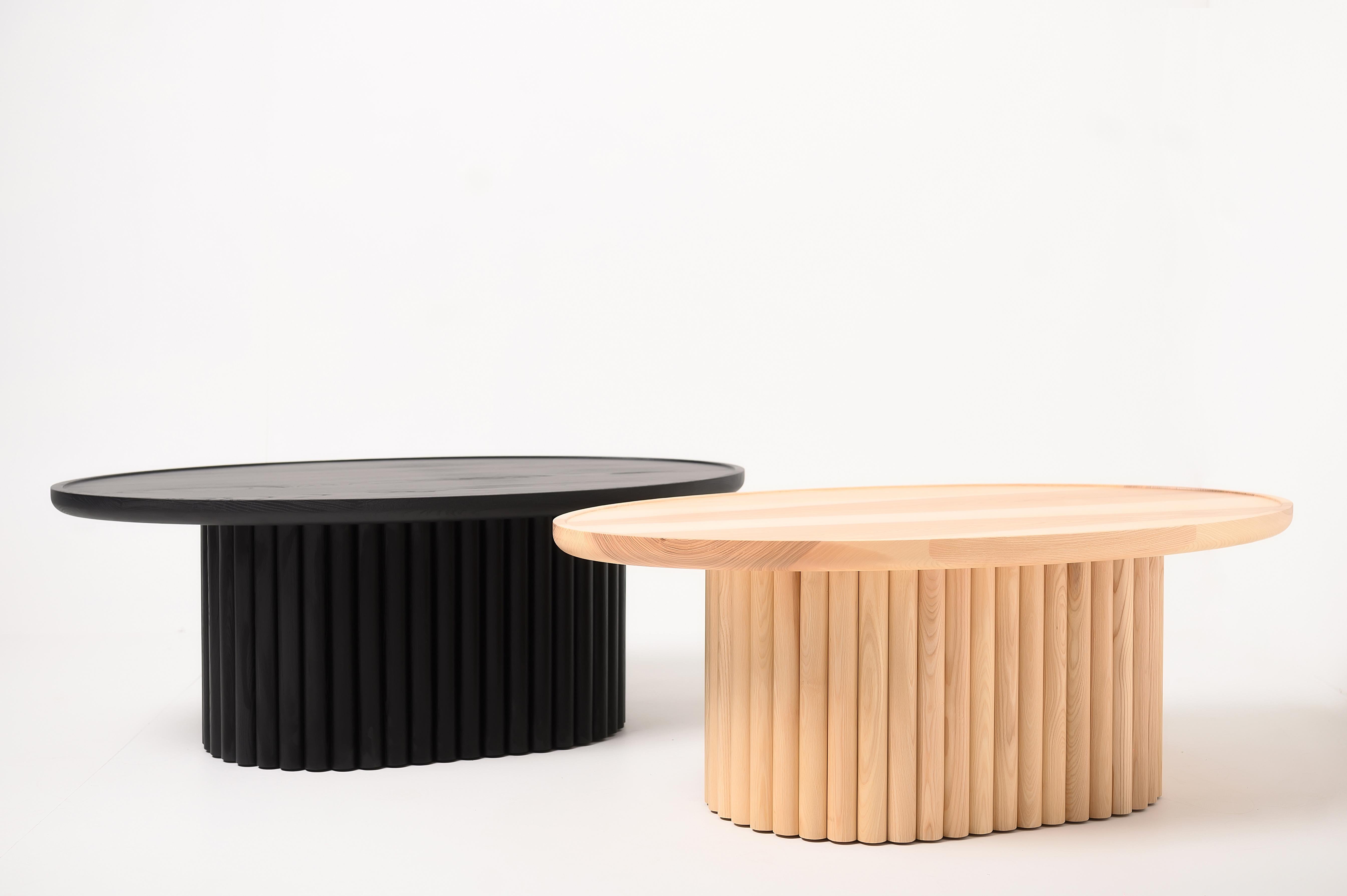 Modern Black Ash Solid Wood Coffee Table For Sale 3
