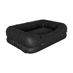 Modern Black Bed Sofa for Pets, Elegant Leather Cushion for Dogs & Cats 