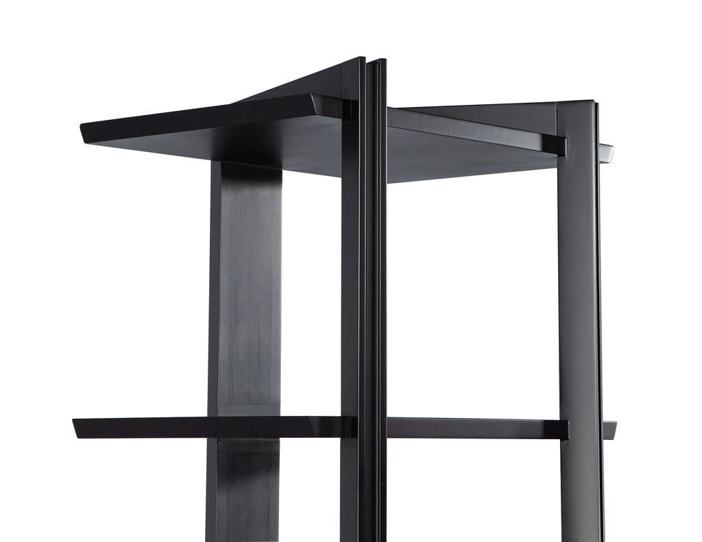 Modern Black Bookcase Shelving Cabinet For Sale 4