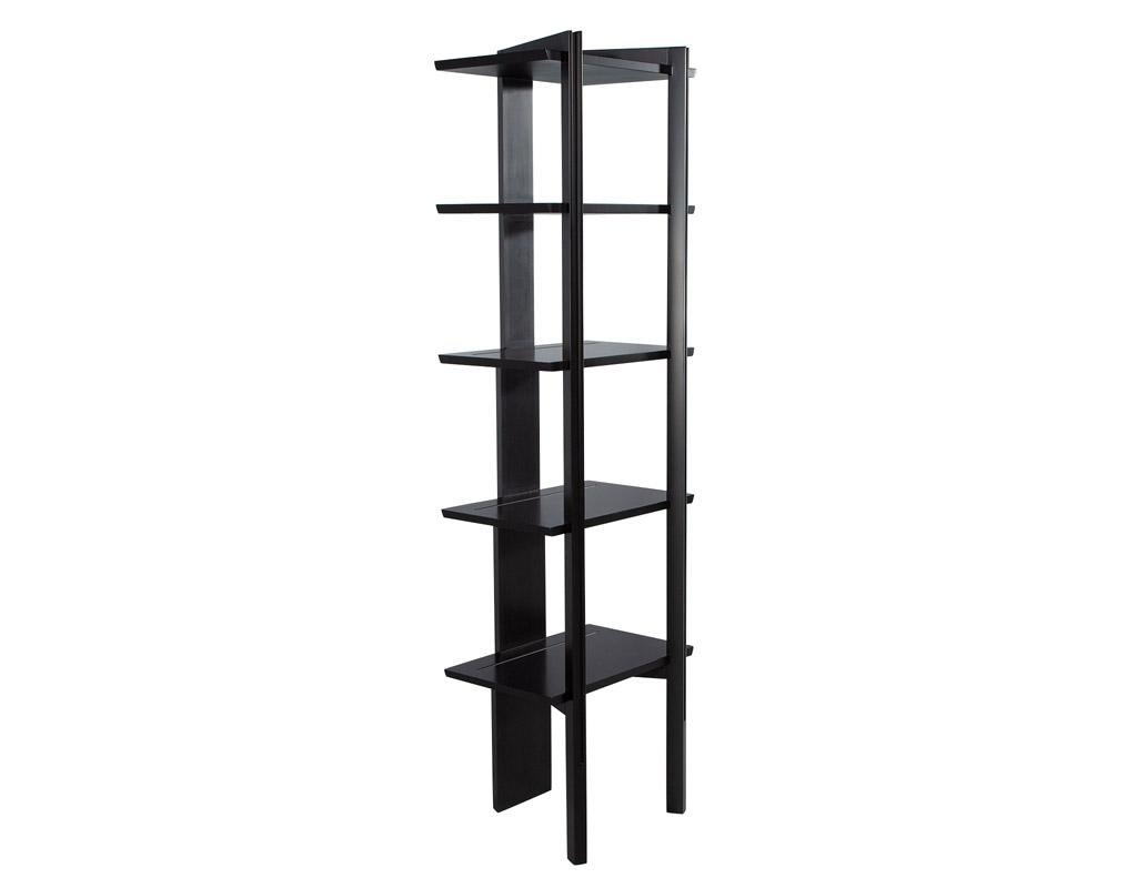 Modern Black Bookcase Shelving Cabinet For Sale 5