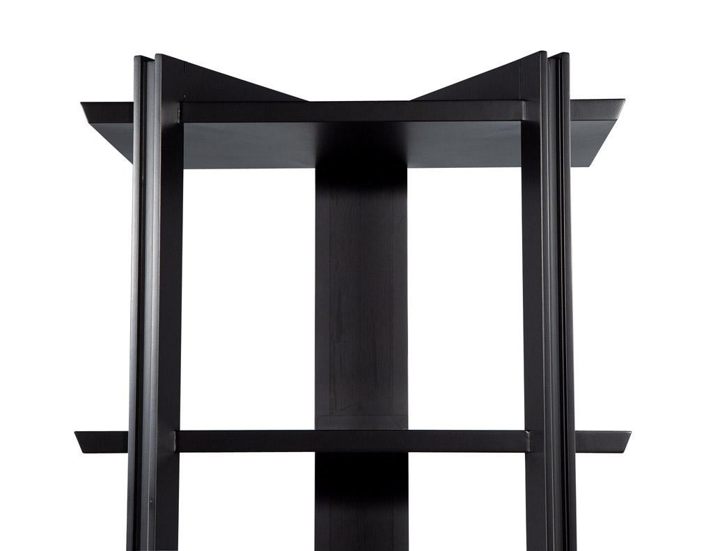 Modern Black Bookcase Shelving Cabinet For Sale 1