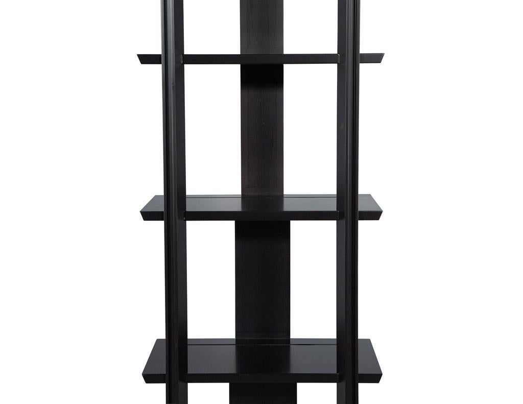 Modern Black Bookcase Shelving Cabinet For Sale 2
