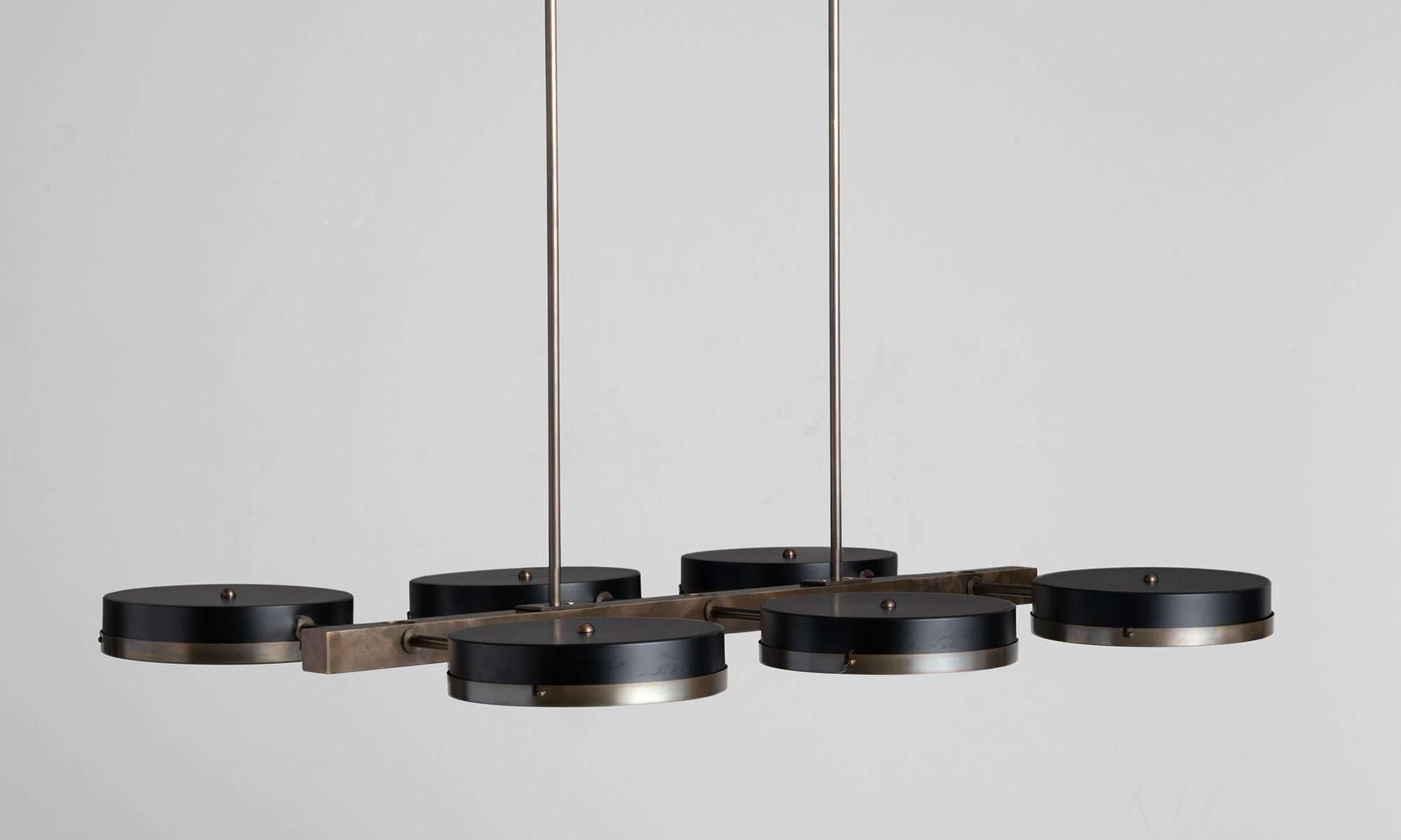 Modern Black & Brass Chandelier, Made in Italy For Sale 1