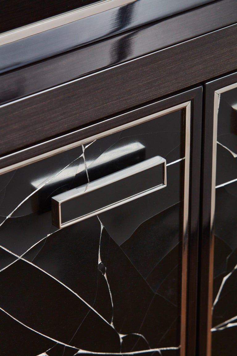 Modern in Stained Oak Veneer with Black Artisan Panels