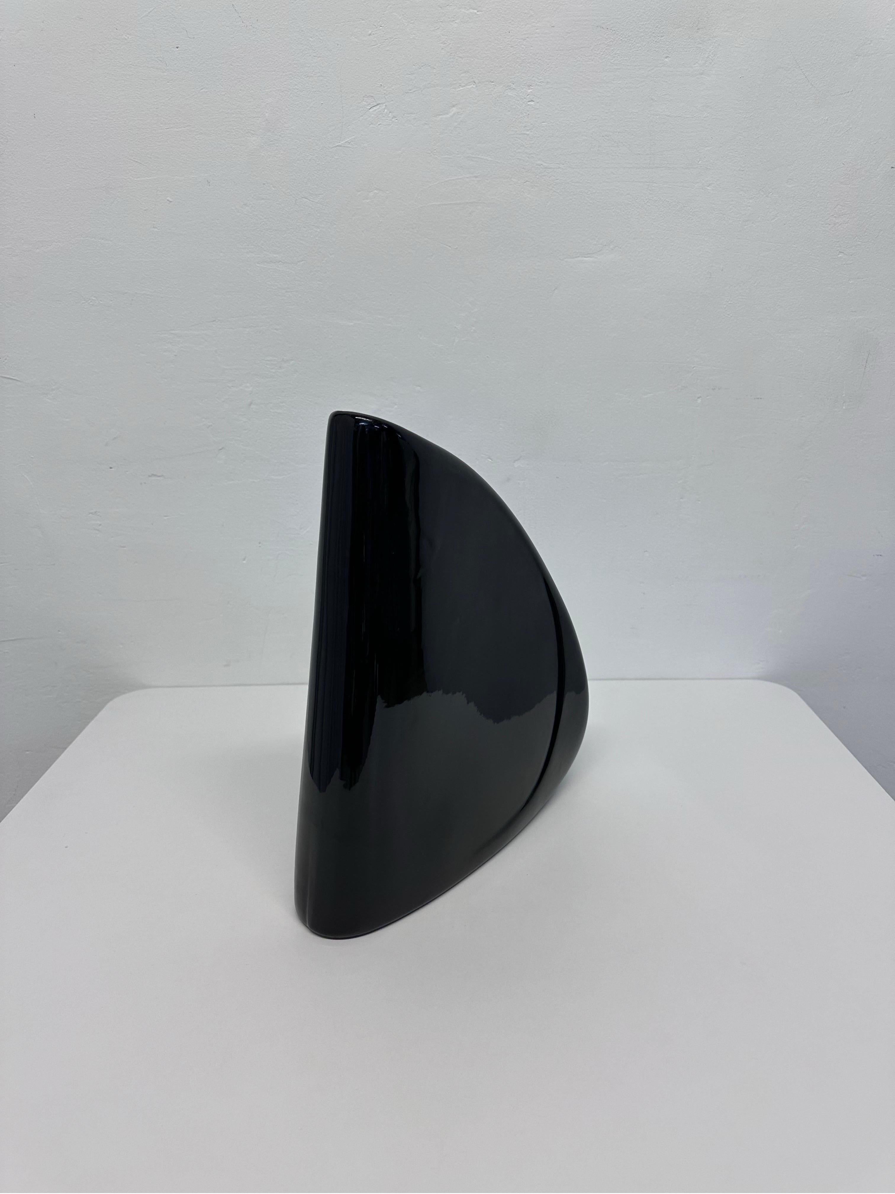 Modern Black Ceramic Vase by Haeger, 1985 For Sale 2