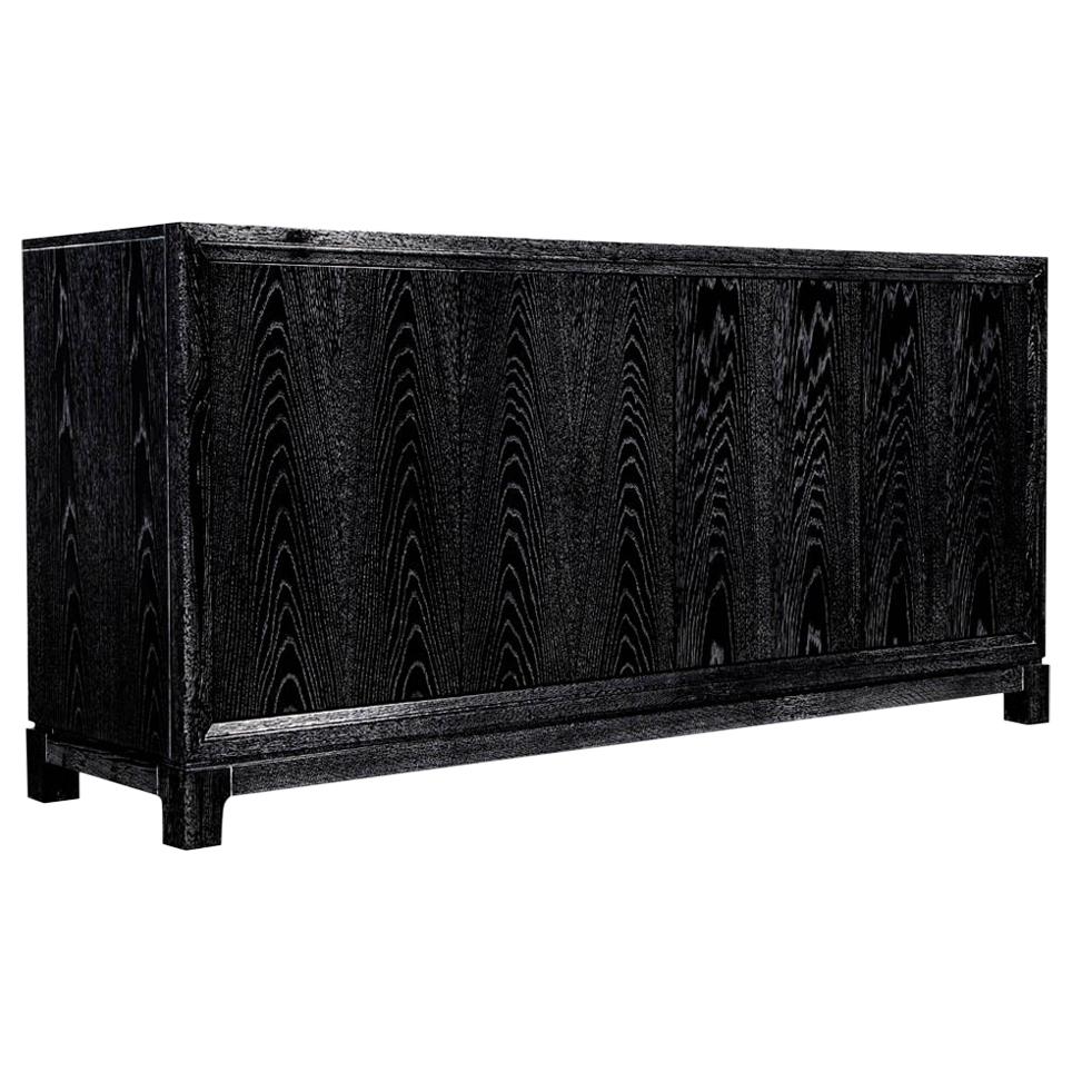 Modern Black Cerused Oak Sideboard Buffet