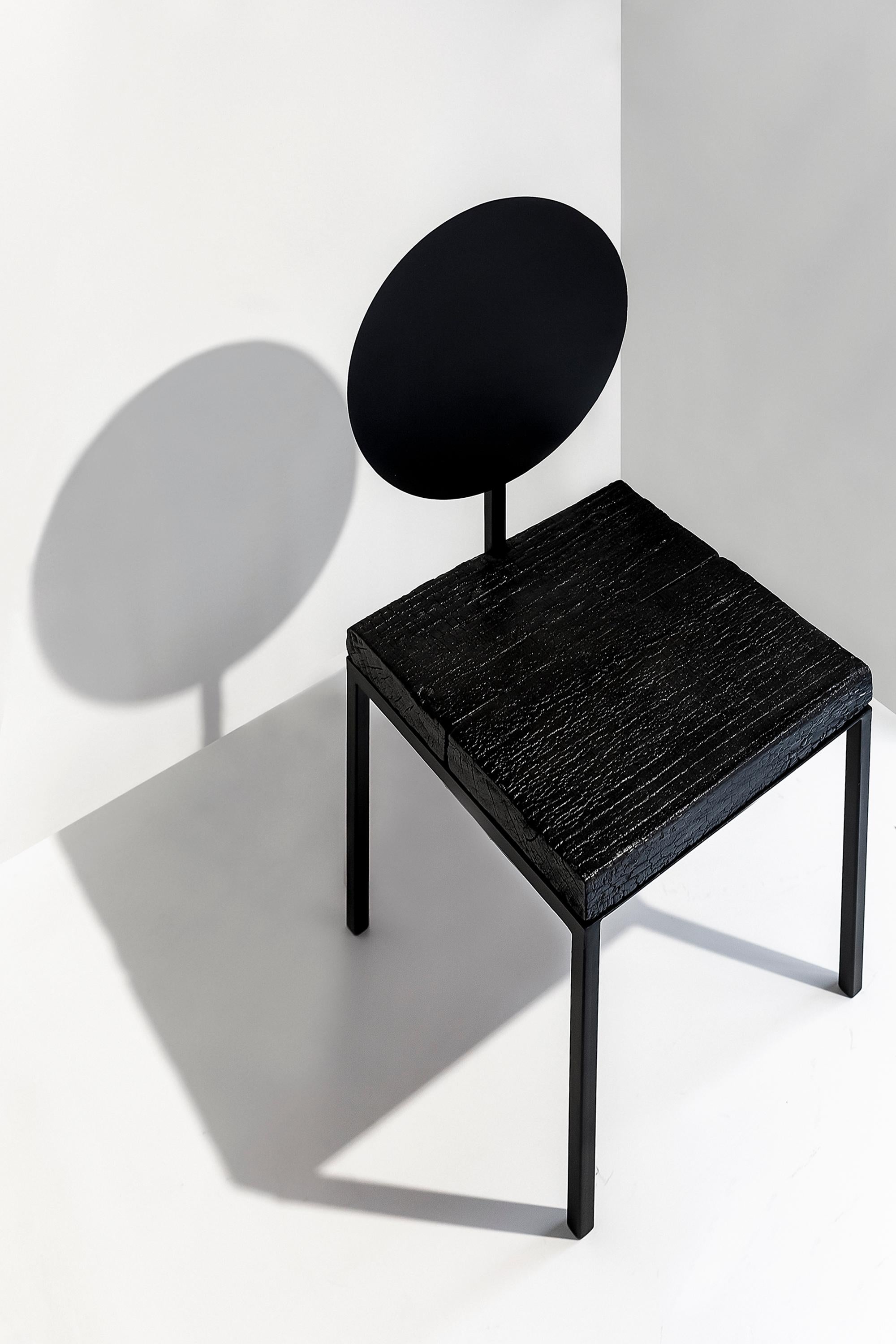 Moderner moderner schwarzer Stuhl von Dario Cipelletti für NOBE Pendolo Pantelleria Stahlholz (Italienisch) im Angebot