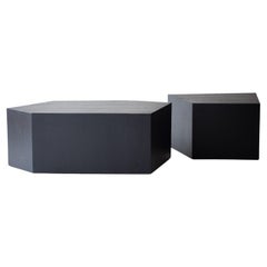 Table basse noire moderne, la série Crag