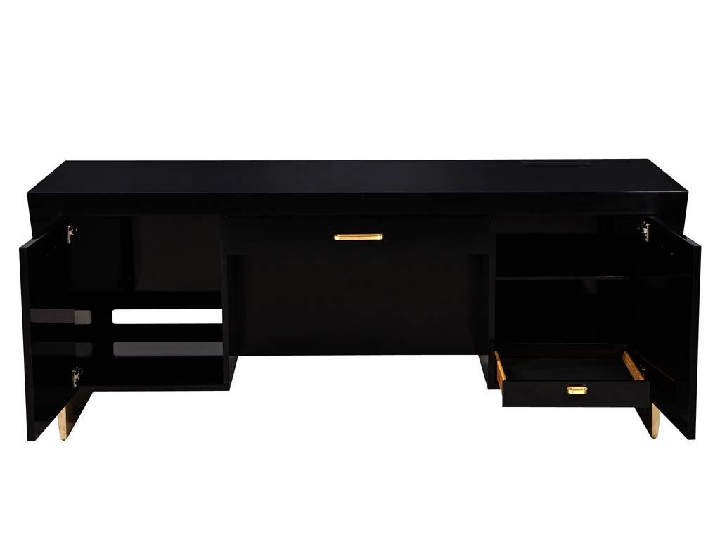 black credenza desk