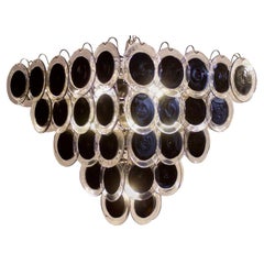 Lampadario moderno di Murano a disco nero