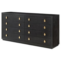 Modern Black Eight Drawer Dresser