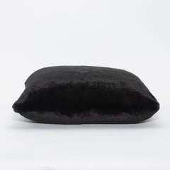 Modern Black Fur Decorative Pillow by MOGUL