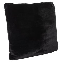 Modern Black Fur Decorative Pillow by MOGUL