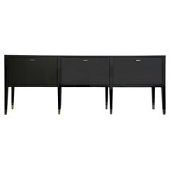 Credenza moderna nera ad alta lucentezza