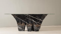 Modern Black Italian Marble Dining Table, Bespoke Design