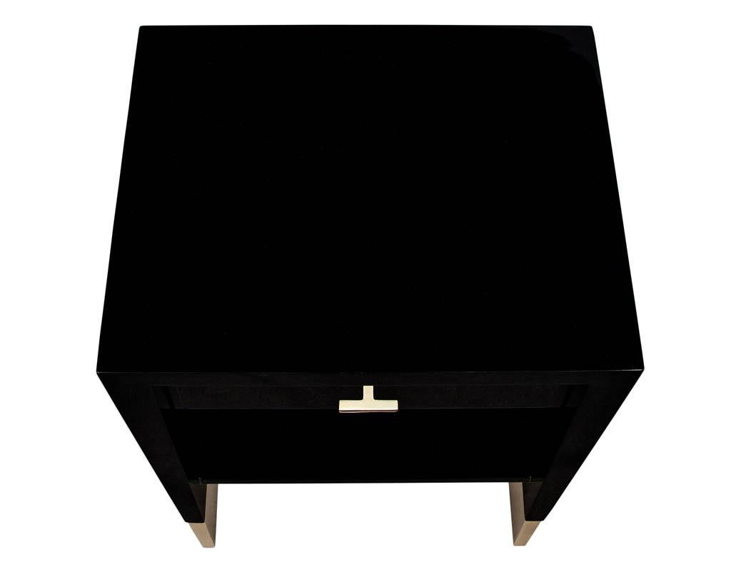 American Modern Black Lacquer End Table Rachmaninov by Jacques Garcia Baker