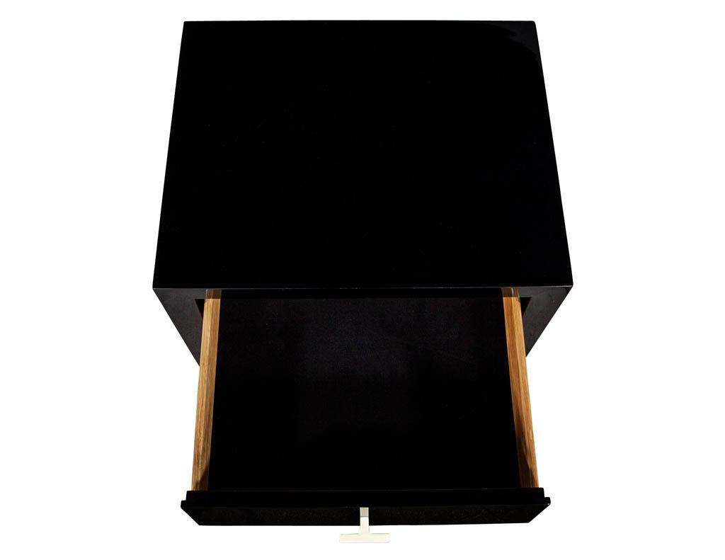 Modern Black Lacquer End Table Rachmaninov by Jacques Garcia Baker In New Condition In North York, ON