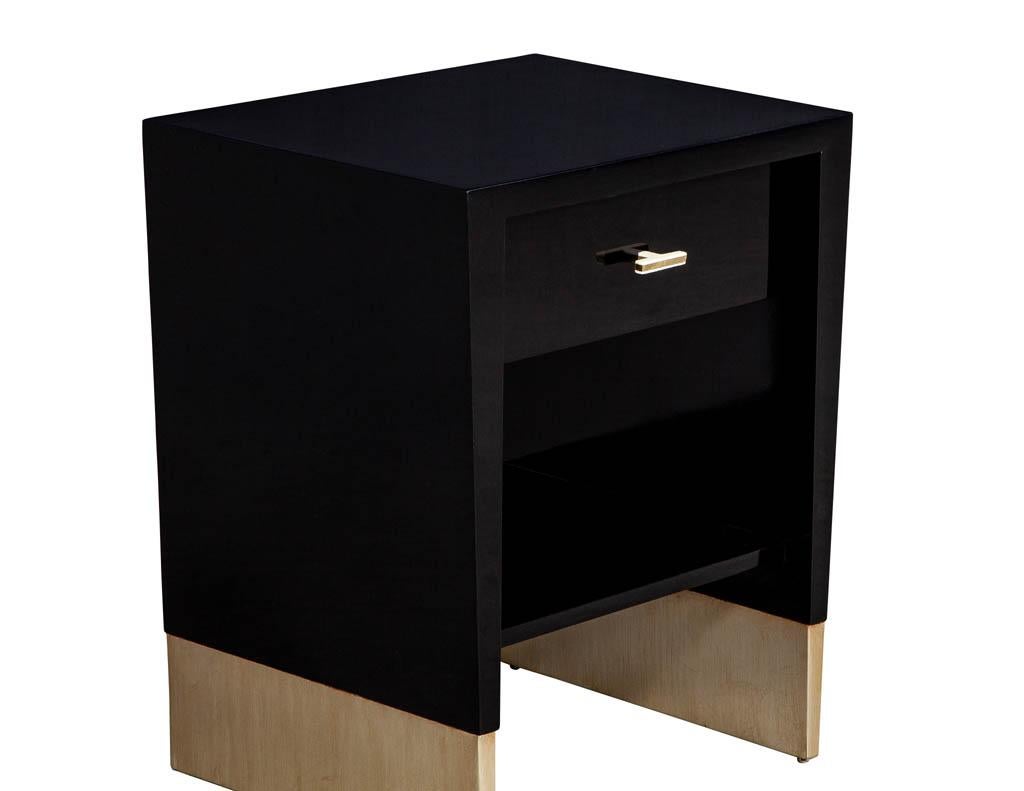 Modern Black Lacquer End Table Rachmaninov by Jacques Garcia Baker 1