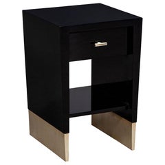 Modern Black Lacquer End Table Rachmaninov by Jacques Garcia Baker