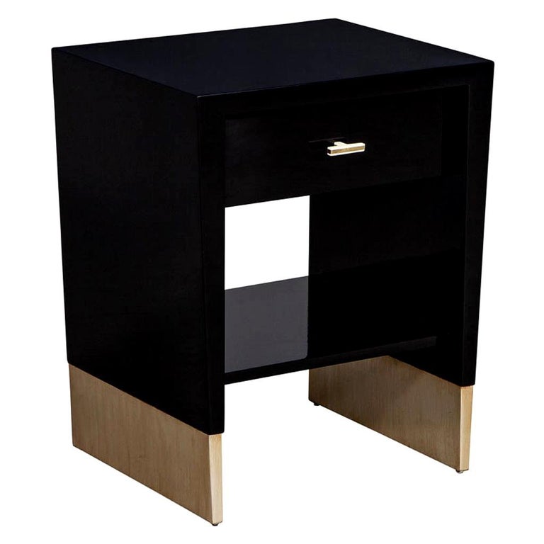Modern Black Lacquer End Table Rachmaninov by Jacques Garcia Baker at