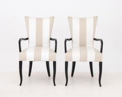 Poltrone moderne laccate nere, coppia