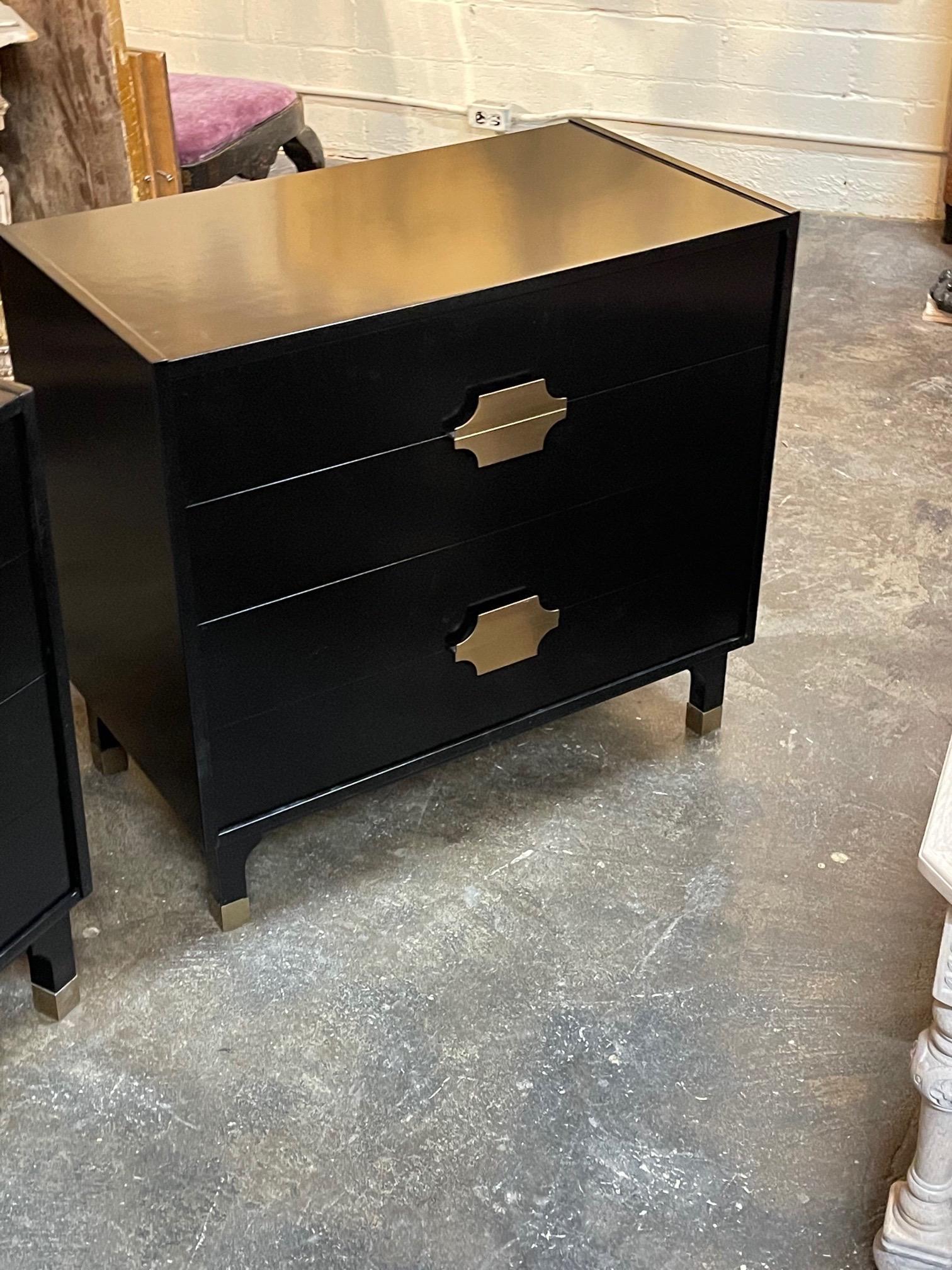 Italian Modern Black Lacquered Bedside Tables from Italy