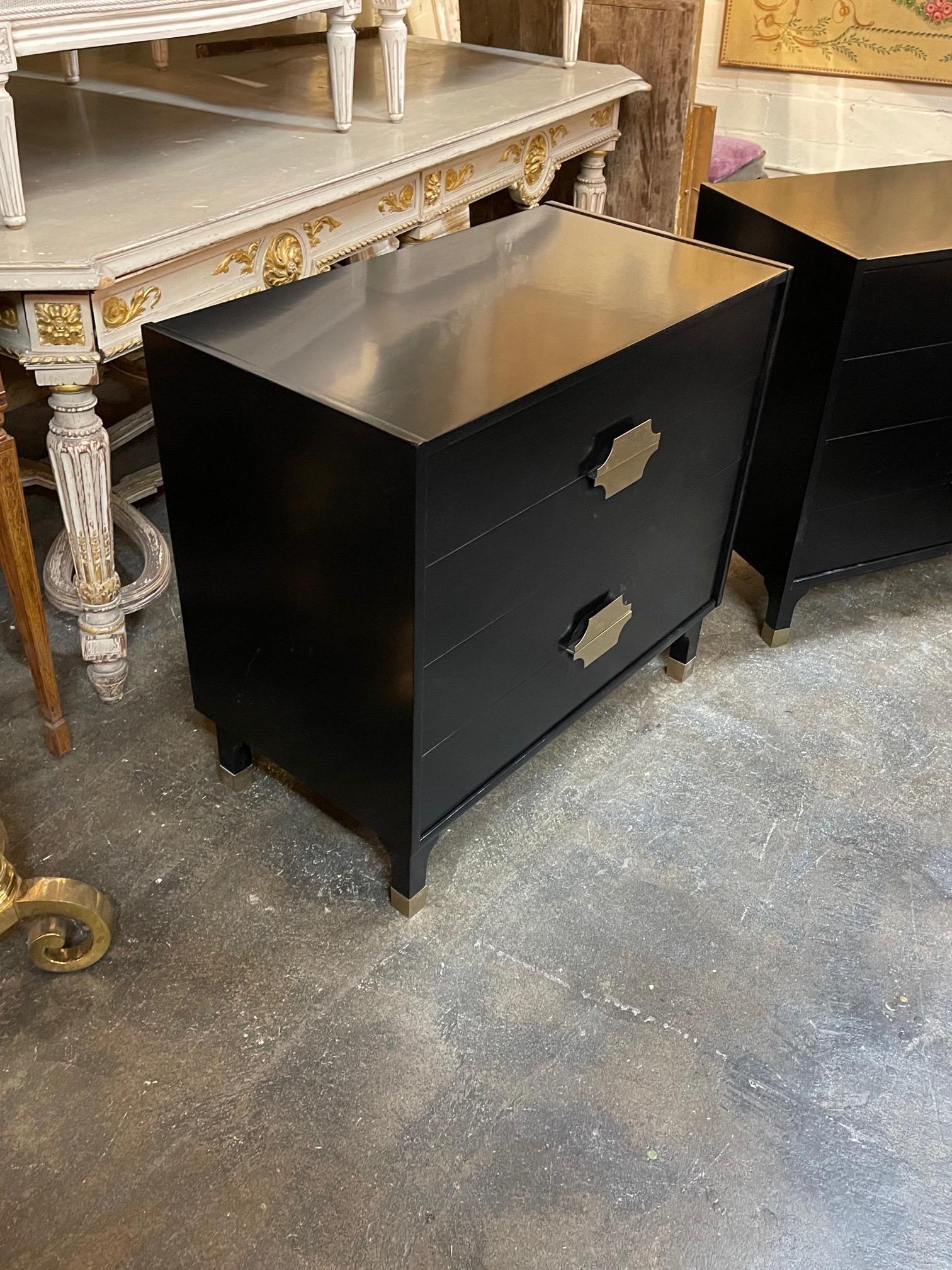 Modern Black Lacquered Bedside Tables from Italy 1