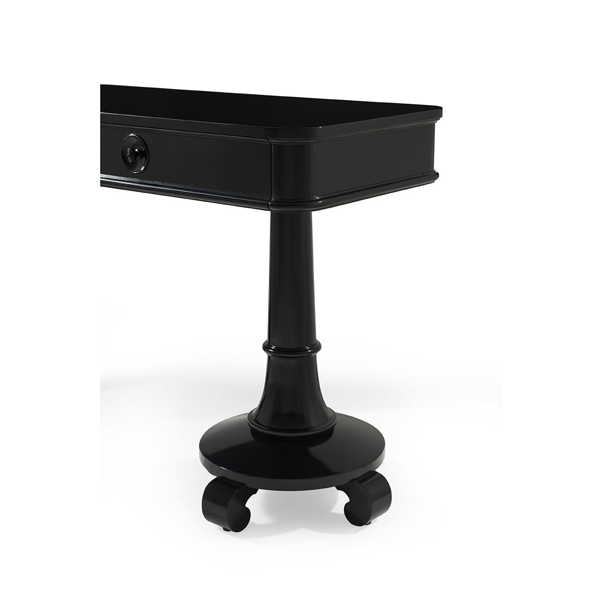 Wood Modern Black Lacquered Console Table For Sale