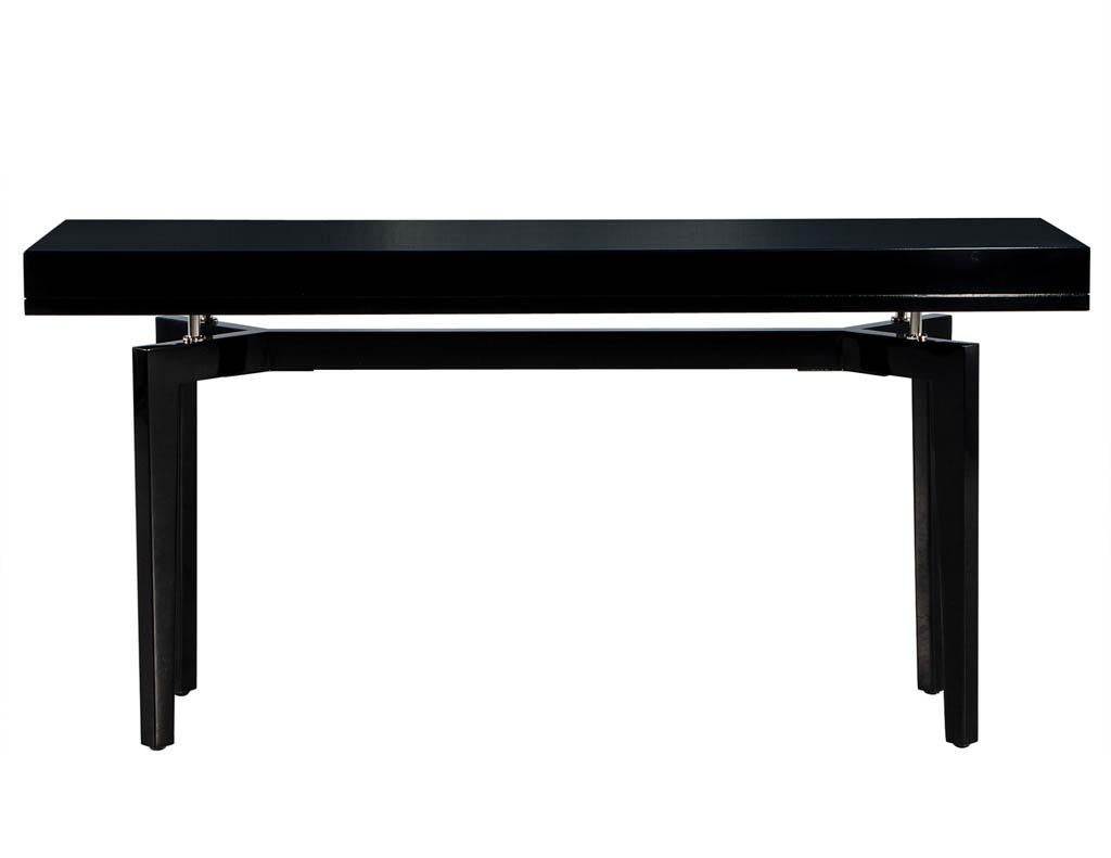 Modern Black Lacquered Console Table For Sale 2