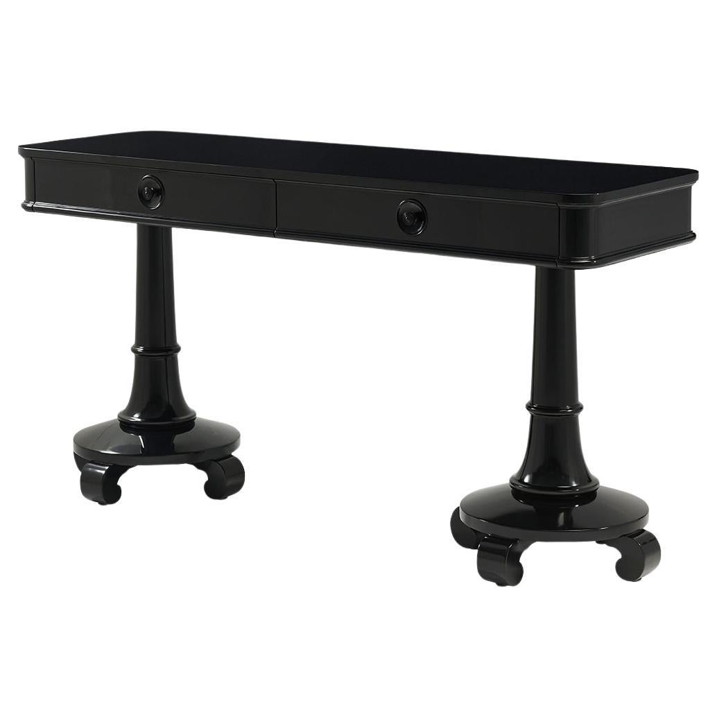 Modern Black Lacquered Console Table For Sale