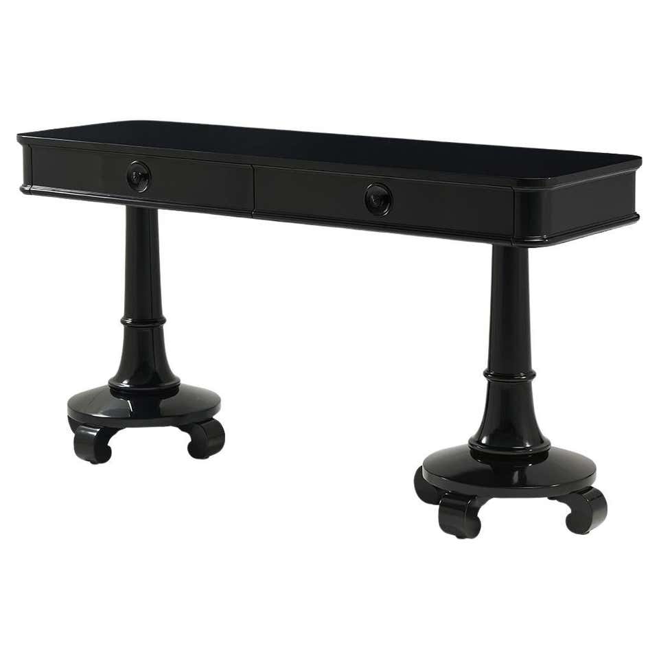 Console Lacquer Fine Black Lacquer Console Table For Sale at 1stDibs
