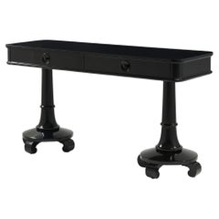 Table console moderne laquée noire