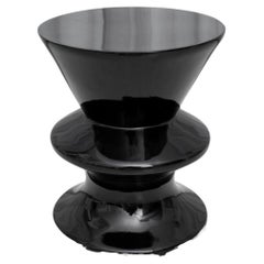 Modern Black Lacquered End Table / Stool