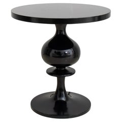 Modern Black Lacquered Wood Accent Table