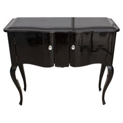 Modern Black Lacquered Wood Console Table