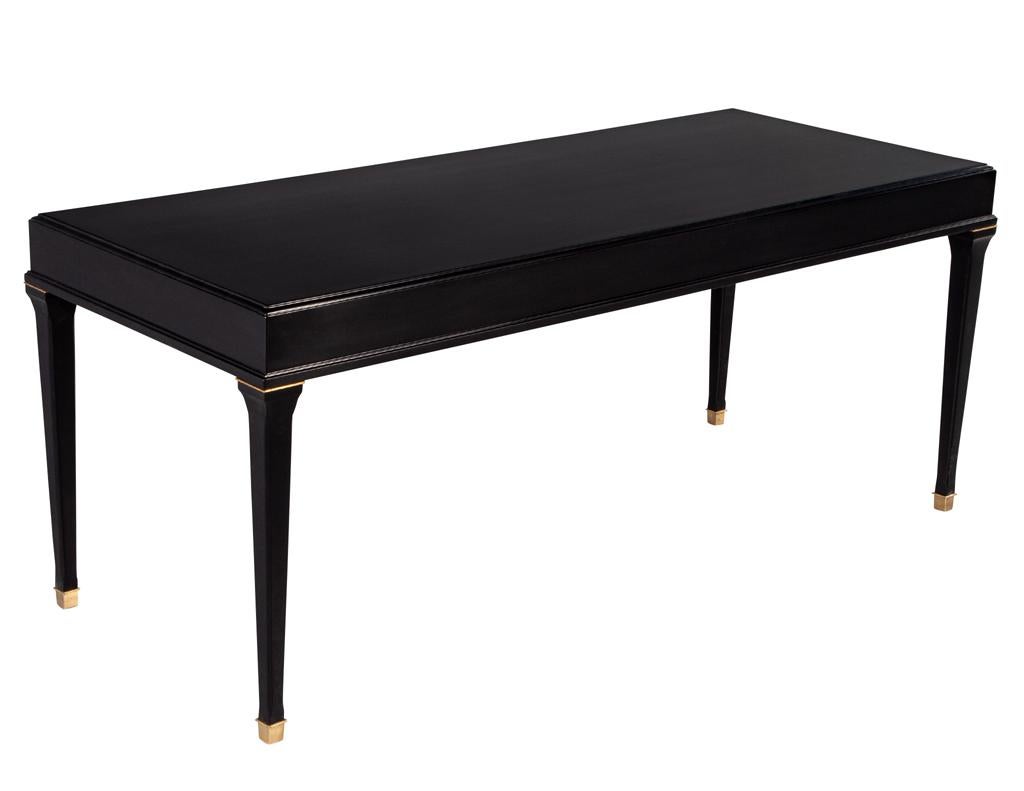 Modern Black Lacquered Writing Desk 3